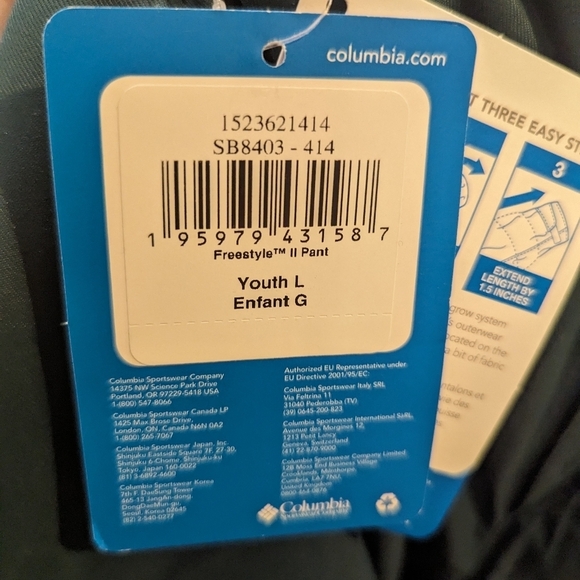 Columbia Kids' Freestyle II Insulated Snow Pants Size L,  night wave - Picture 14 of 14